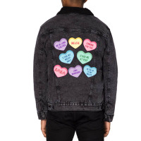 Conversation Hearts Respiratory Therapist Valentin Unisex Sherpa-lined Denim Jacket | Artistshot