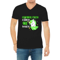 Cerebral Palsy Warrior Magical Unicorn Ataxic Gree V-neck Tee | Artistshot