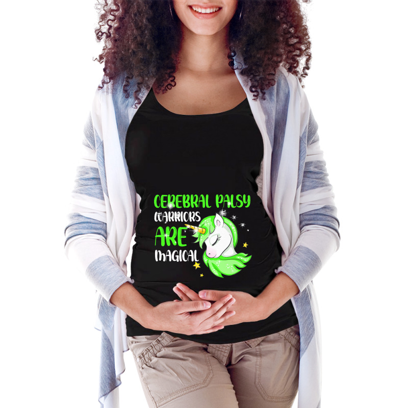 Cerebral Palsy Warrior Magical Unicorn Ataxic Gree Maternity Scoop Neck T-shirt by KamariSalisbur | Artistshot