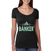 Cool Awesome Retro Heartbeat Of Banker Designs Pre Women's Triblend Scoop T-shirt | Artistshot