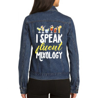 Cocktail Mixologist Bartender I Speak Fluent Mixol Ladies Denim Jacket | Artistshot