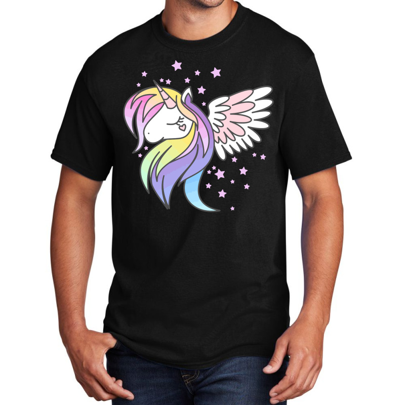 Unicorn Angel Basic T-shirt by marceliana | Artistshot