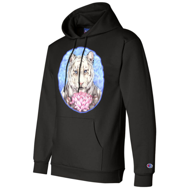 Tiger With Flowers New Champion Hoodie | Artistshot