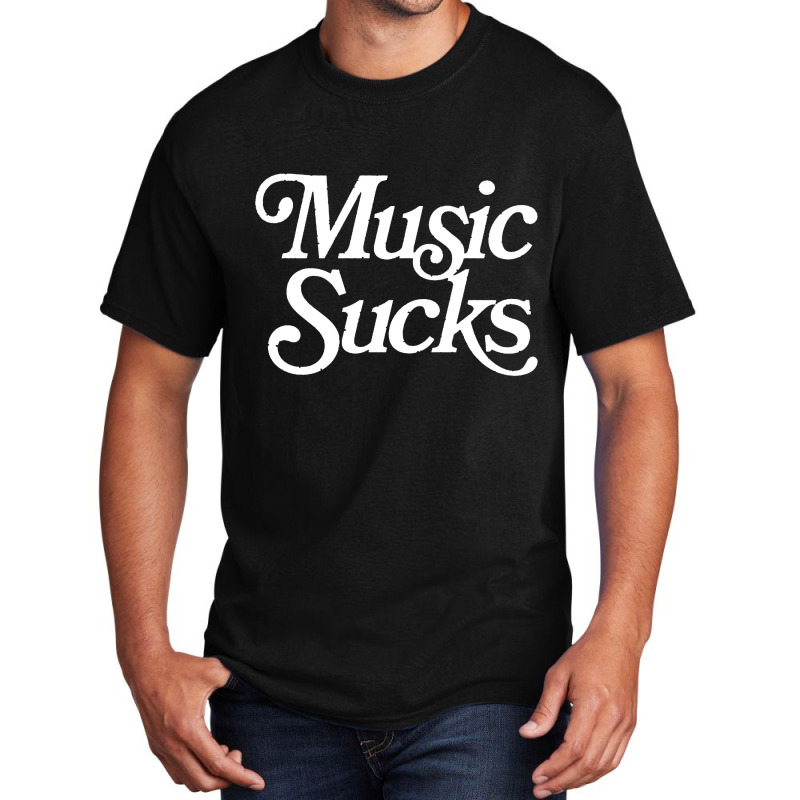 Music Sucks  Retro Styled Faded Typography Design Basic T-shirt | Artistshot