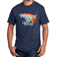 Nothing Is Real, 80s Nihilist Faded Rainbow Basic T-shirt | Artistshot