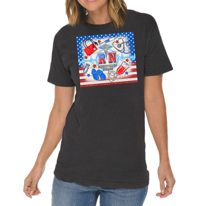 American Memorial Day Rn Registered Nurse Vintage T-shirt | Artistshot