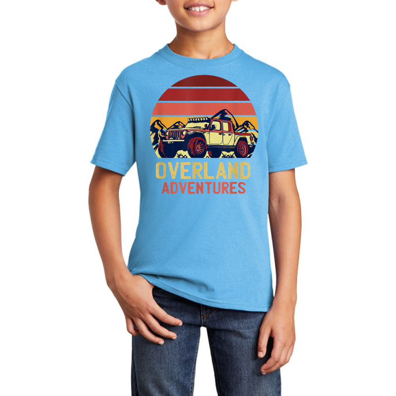 Overland Adventures Retro Vintage Sunset 4x4 Car Off Road T Shirt Basic Youth T-shirt by LiadCotten | Artistshot