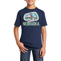 Climb Nebraska Retro Rock Climbing Vintage Carabiner Graphic T Shirt Basic Youth T-shirt | Artistshot