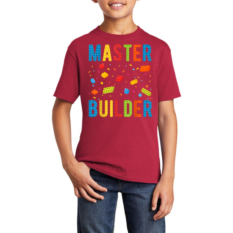 Master Builder Kids Building Blocks Brick Builder T Shirt Basic Youth T-shirt | Artistshot