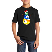 Billiards Christmas Snowman Basic Youth T-shirt | Artistshot