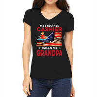 Cashier Shirt My Favorite People Call Me Grandpa Women's V-neck T-shirt | Artistshot