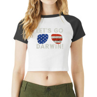 Aviator Sunglasses American Flag Let’s Go Darwin Raglan Crop Top | Artistshot