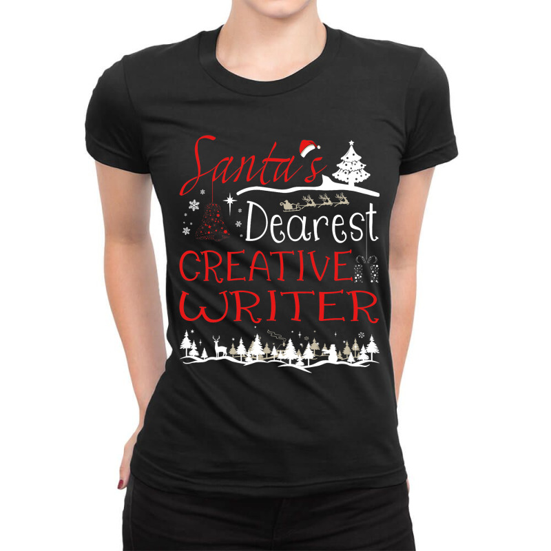 Creative Writer Xmas Job Funny Christmas Ladies Fitted T-Shirt by ISAACGODOY | Artistshot