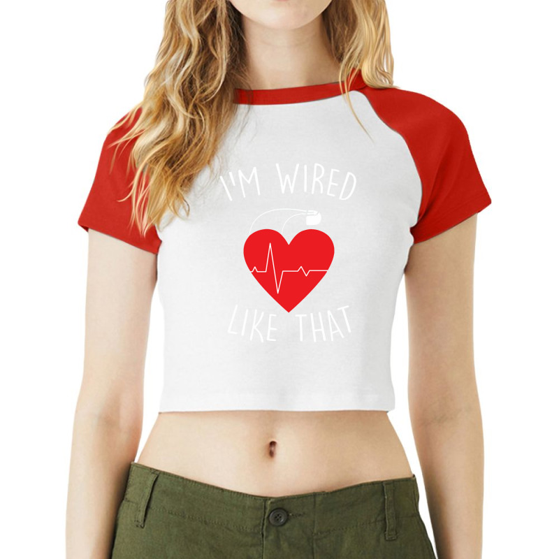 Arrhythmia Cardiac Pacemaker Icd Surgery Raglan Crop Top | Artistshot