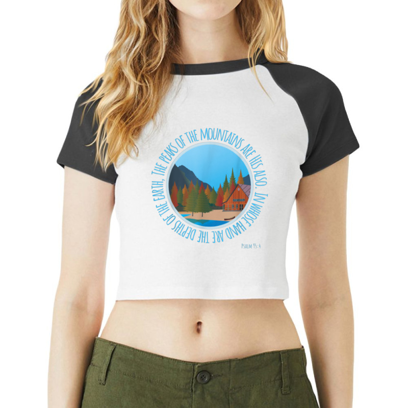 Psalm 954 Mountains Earth Are His Christian Bible Verse Characters Car Raglan Crop Top by Aria-Proctor | Artistshot