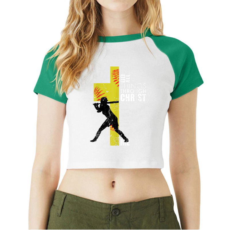 Softball Gifts Players Teen Girls Women Christian Religious Gifts Men Raglan Crop Top by Aria-Proctor | Artistshot