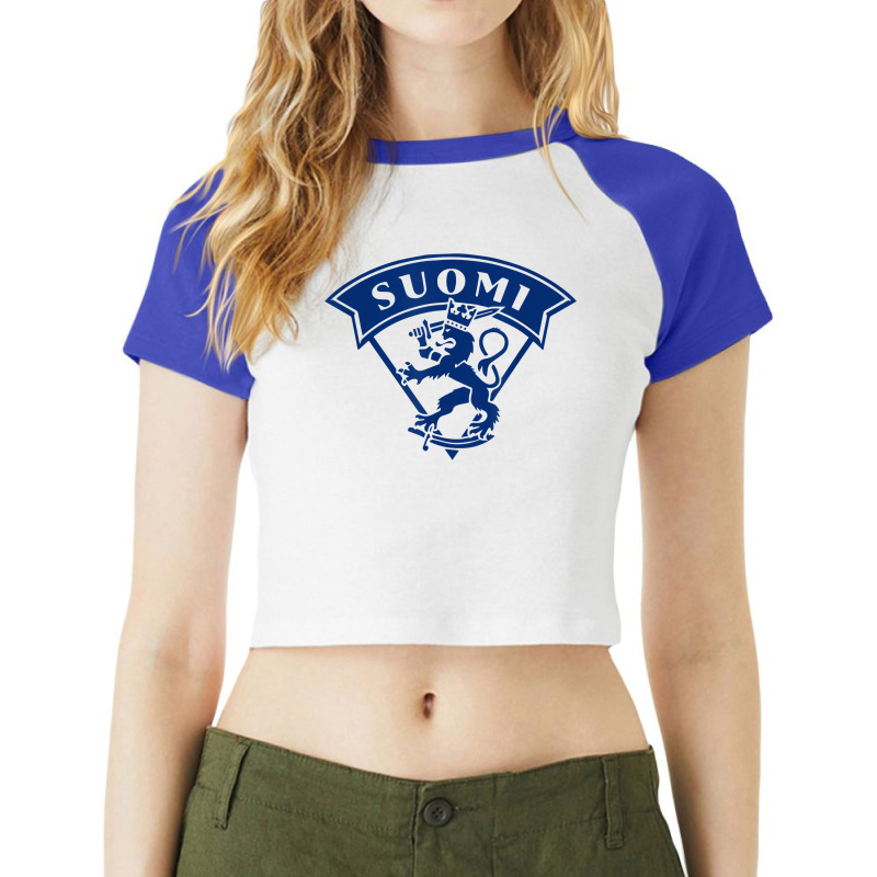 Suomi Finland Finnish Travel Gift Souvenir T Shirt Raglan Crop Top by evansjalayia | Artistshot