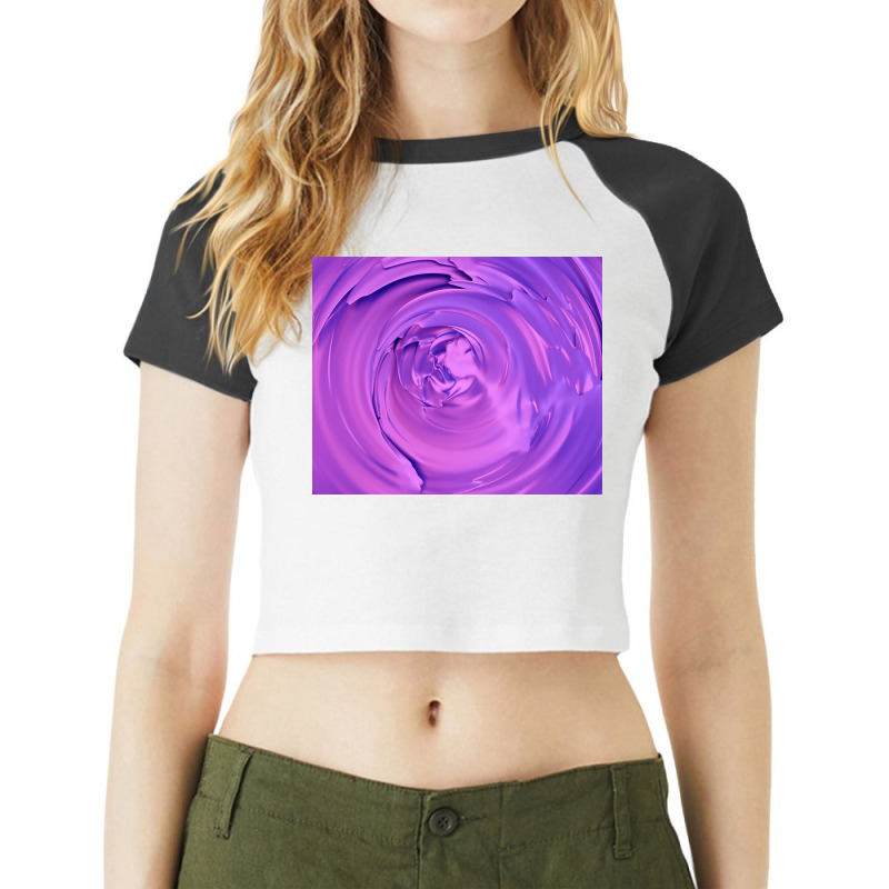 3d Illustration Hypnotic Pattern Abstract Purple Raglan Crop Top by Norman B | Artistshot