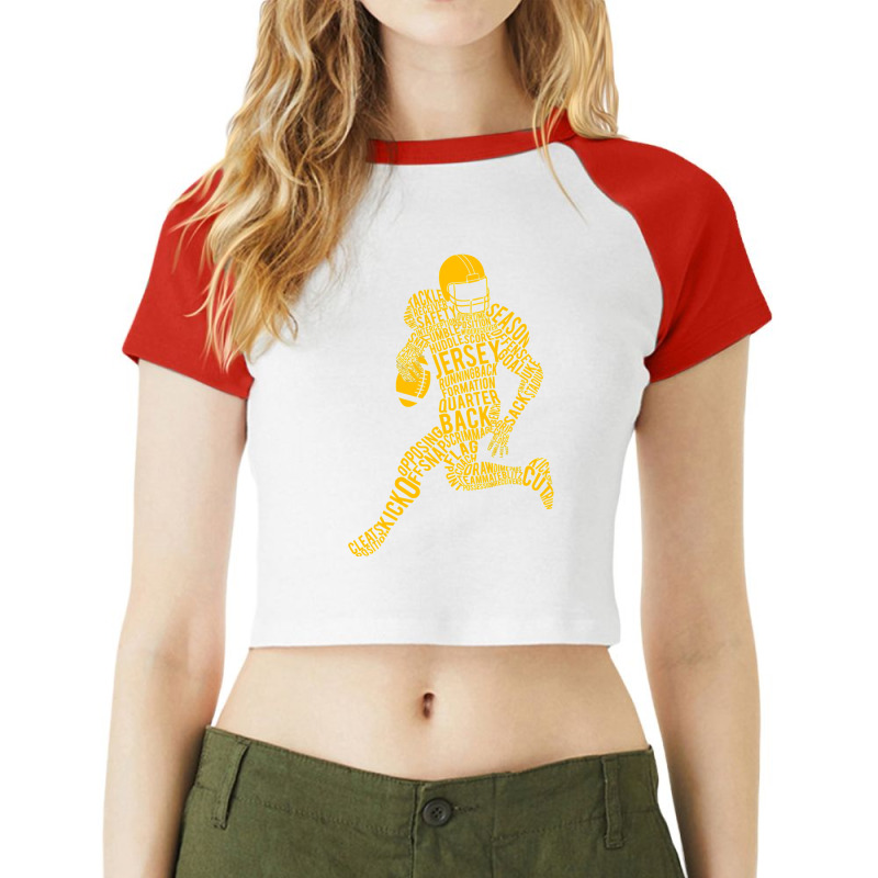 Football Player Typography 2 Raglan Crop Top by pester | Artistshot