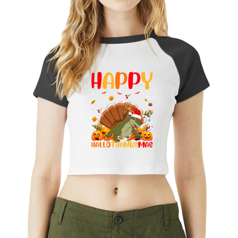 Funny Komodo Dragon Lover Happy Komodo Dragon Hellothanksmas Raglan Crop Top by peafowl | Artistshot