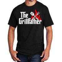 Mens Funny The Grillfather Cookout And Mobster Movie Parody Combo T Sh Basic T-shirt | Artistshot