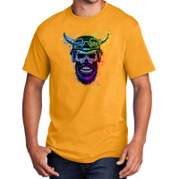 Skull With Viking Helmet Basic T-shirt | Artistshot