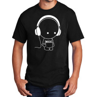 Music Character With Headphones Basic T-shirt | Artistshot