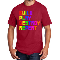 Build Play Destroy Building Blocks Master Builder Engineer Basic T-shirt | Artistshot