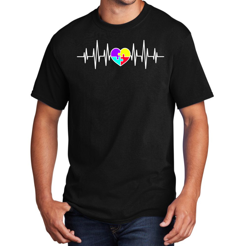 Colorful Puzzle Heartbeat  T Shirt Basic T-shirt | Artistshot