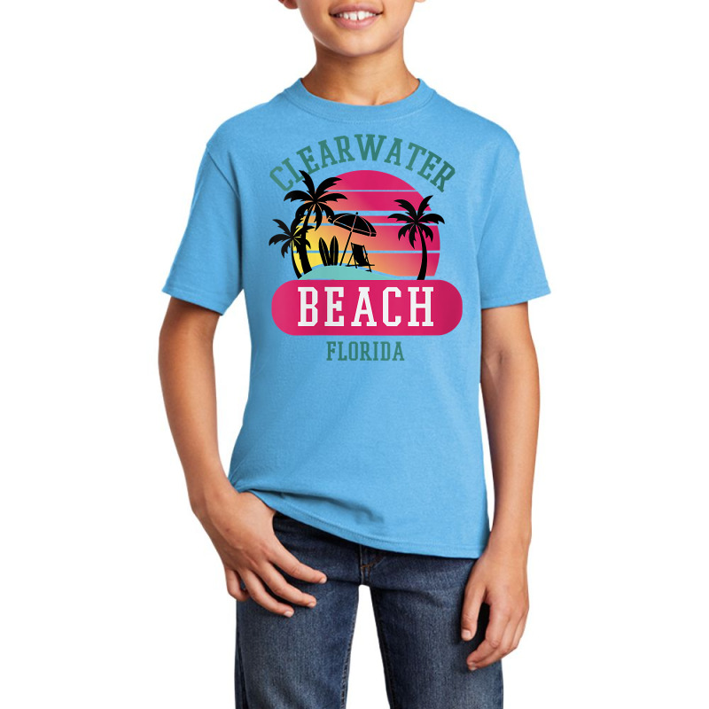 Womens Retro Cool Clearwater Beach Original Florida Beaches Novelty V Basic Youth T-shirt by carlianagorley | Artistshot