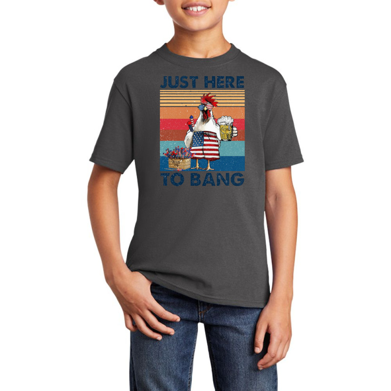 4th Of July Just Here To Bang Basic Youth T-shirt | Artistshot