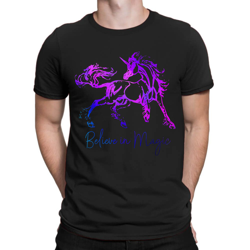 Believe In Magic Unicorn Horse Lover Vintage Fanta T-shirt | Artistshot