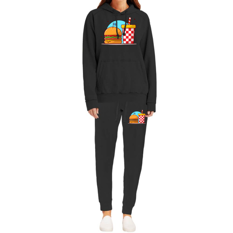 Burger And Soda Cartoon Hoodie & Jogger Set | Artistshot