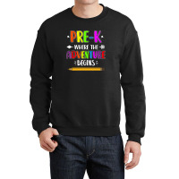 Pre K Where The Adventure Begins Crewneck Sweatshirt | Artistshot