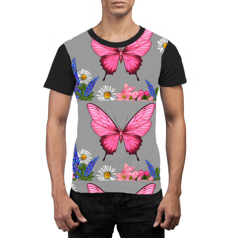 Butterflies And Flowers Graphic T-shirt | Artistshot