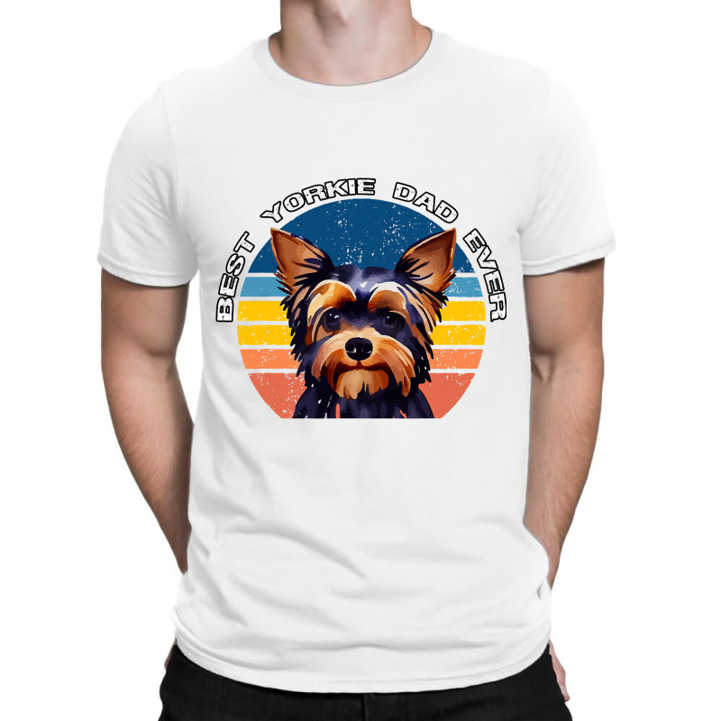 Best Yorkie Dad Ever Vintage 70s Style Yorkshire T T-shirt | Artistshot