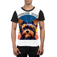 Best Yorkie Dad Ever Vintage 70s Style Yorkshire T Graphic T-shirt | Artistshot