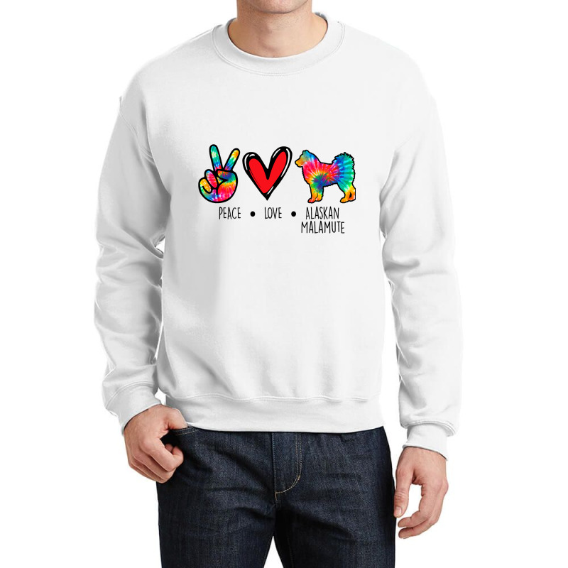 Alaskan Malamute Mom Dad Tie Dye Dog Paw Lover Crewneck Sweatshirt | Artistshot