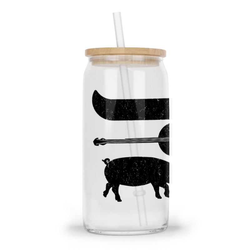 Canoe Banjo Pig Funny Canoeing Glass Tumbler | Artistshot