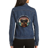 Best Yorkie Dad Ever Vintage Yorkshire Terrier Dog Ladies Denim Jacket | Artistshot