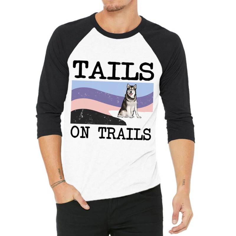 Alaskan Malamute Tails On Trails Funny Dog Hiking 3/4 Sleeve Shirt | Artistshot