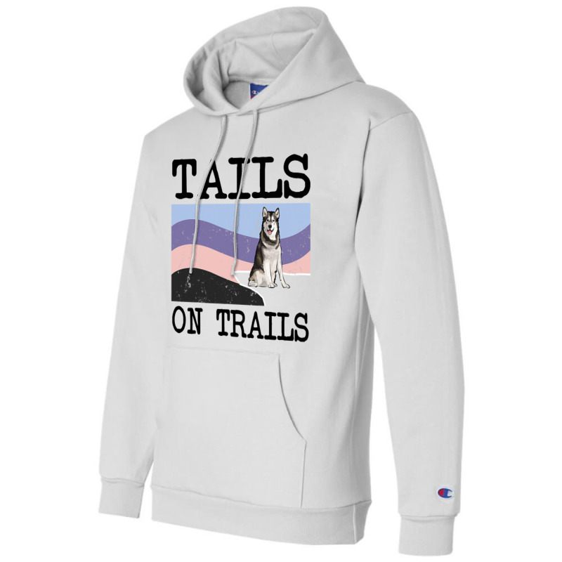 Alaskan Malamute Tails On Trails Funny Dog Hiking Champion Hoodie | Artistshot