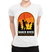 Baker River New Hampshire Fishing Ladies Fitted T-shirt | Artistshot