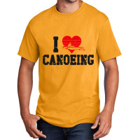 Canoe Canoeing Heart Vintage I Love Canoeing 3 Basic T-shirt | Artistshot