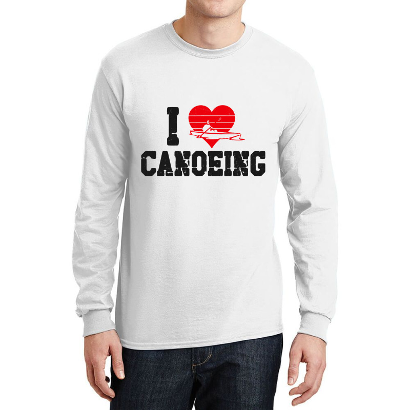 Canoe Canoeing Heart Vintage I Love Canoeing 3 Long Sleeve Shirts | Artistshot