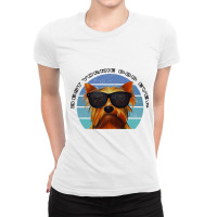 Best Yorkie Dad Ever Vintage Yorkshire Terrier W S Ladies Fitted T-shirt | Artistshot