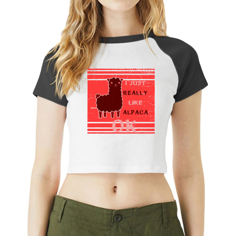 Funny Llama T  Shirt Funny Llama Alpaca T  Shirt Raglan Crop Top by improbablerecent | Artistshot