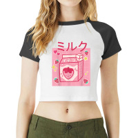 Cute Kawaii Womens Japanese Otaku Anime Strawberry Milkshake Raglan Crop Top | Artistshot