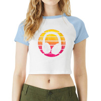 Womens Synthwave Retro 1990s Music Lover Headphones Vaporwave Music Me Raglan Crop Top | Artistshot