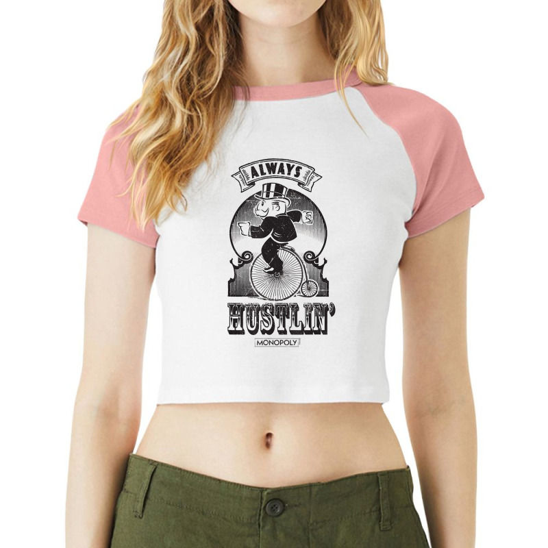 Monopoly Always Hustlin' T Shirt Raglan Crop Top by koleuuwla | Artistshot